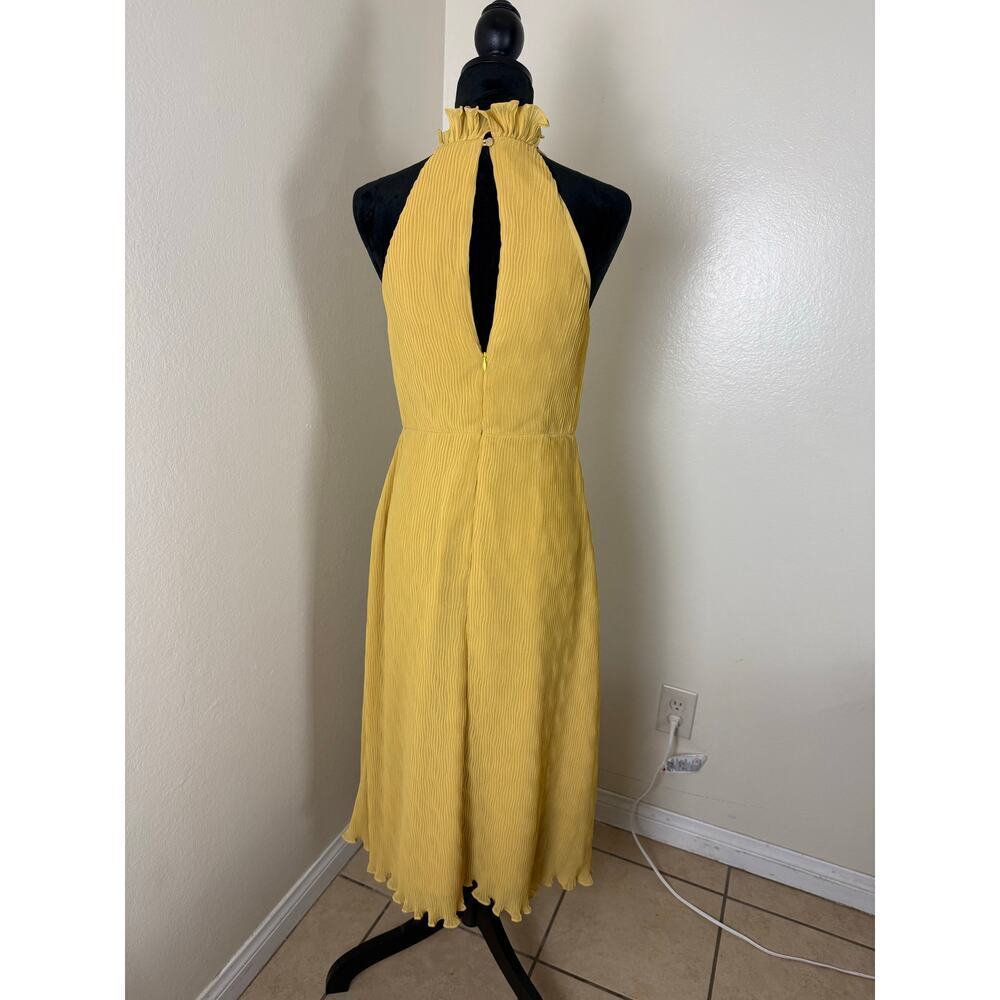 Keepsake The Label Skylines Golden Yellow Pleated Midi Dress L - Picture 6 of 11